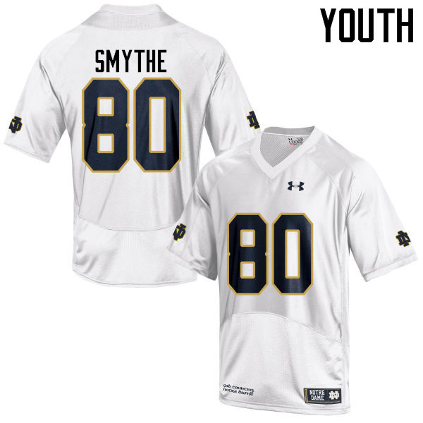Youth #80 Durham Smythe Notre Dame Fighting Irish College Football Jerseys-White - Click Image to Close